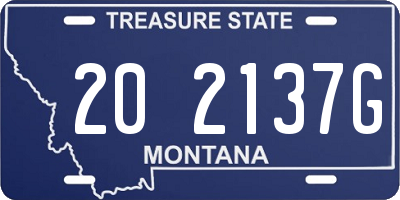 MT license plate 202137G
