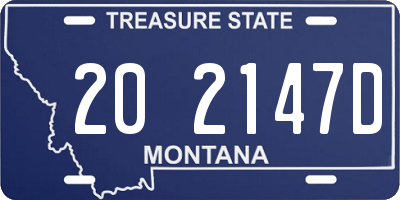 MT license plate 202147D