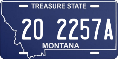 MT license plate 202257A