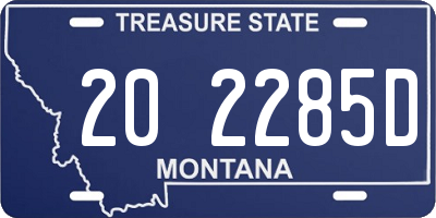 MT license plate 202285D