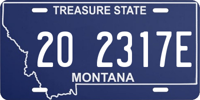 MT license plate 202317E