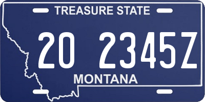 MT license plate 202345Z
