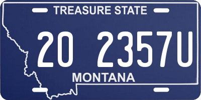 MT license plate 202357U