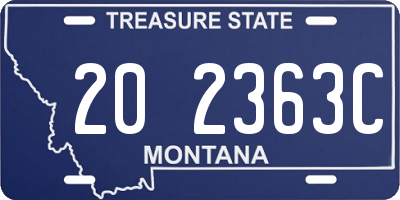 MT license plate 202363C