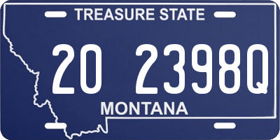 MT license plate 202398Q