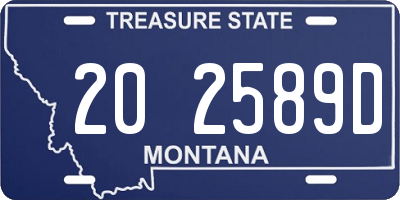 MT license plate 202589D