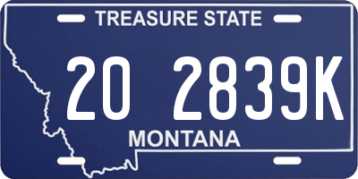 MT license plate 202839K
