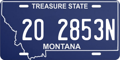 MT license plate 202853N