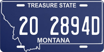 MT license plate 202894D