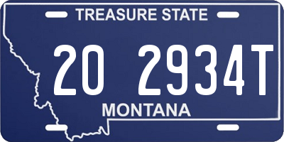 MT license plate 202934T