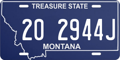 MT license plate 202944J