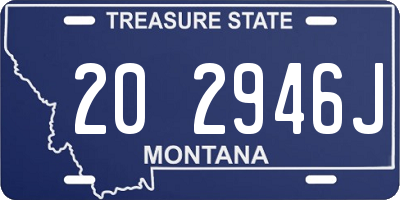 MT license plate 202946J