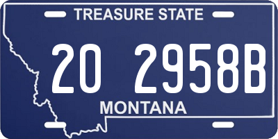 MT license plate 202958B