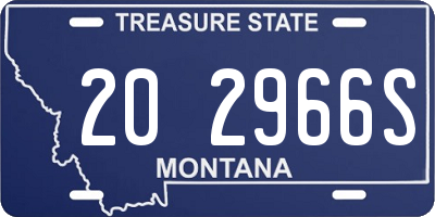 MT license plate 202966S