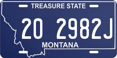 MT license plate 202982J