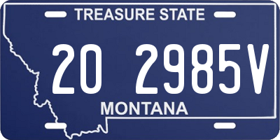 MT license plate 202985V