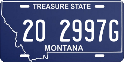 MT license plate 202997G