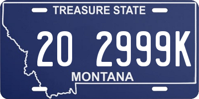 MT license plate 202999K