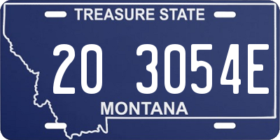 MT license plate 203054E