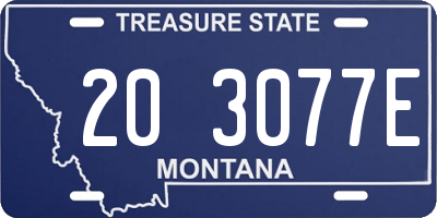 MT license plate 203077E