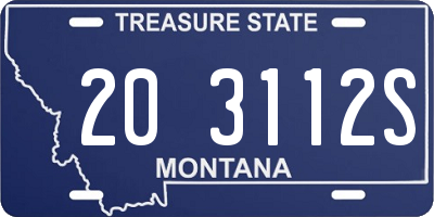 MT license plate 203112S