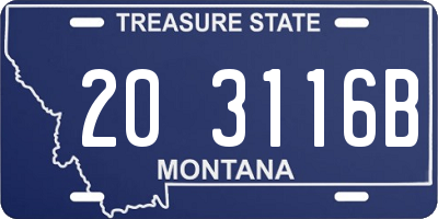 MT license plate 203116B