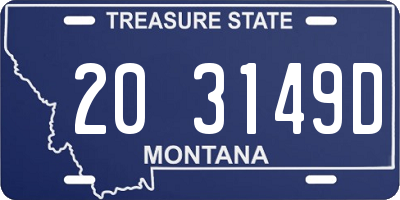 MT license plate 203149D