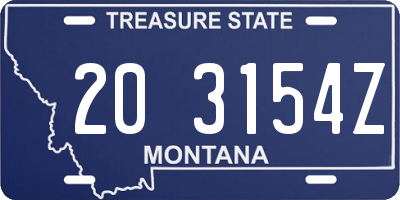 MT license plate 203154Z