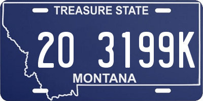 MT license plate 203199K