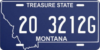 MT license plate 203212G