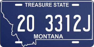 MT license plate 203312J