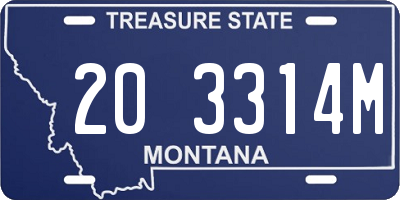 MT license plate 203314M