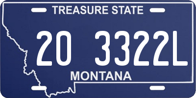 MT license plate 203322L