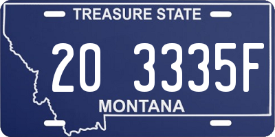 MT license plate 203335F