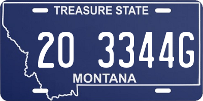 MT license plate 203344G