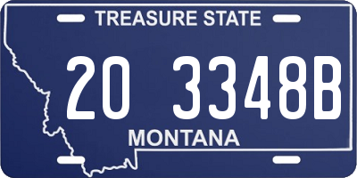 MT license plate 203348B