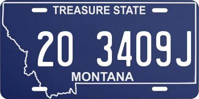 MT license plate 203409J