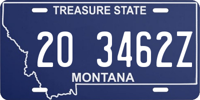 MT license plate 203462Z