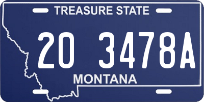 MT license plate 203478A
