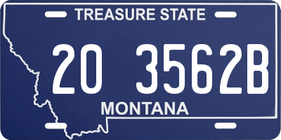 MT license plate 203562B