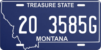 MT license plate 203585G