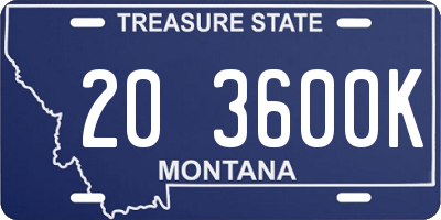 MT license plate 203600K