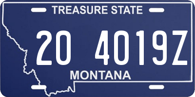 MT license plate 204019Z