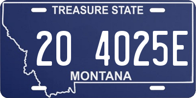 MT license plate 204025E