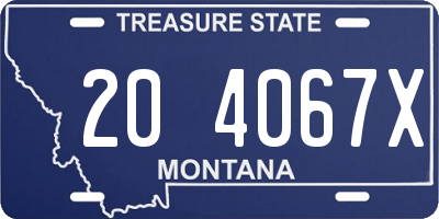 MT license plate 204067X