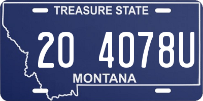 MT license plate 204078U