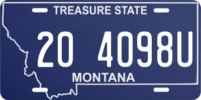 MT license plate 204098U