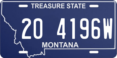 MT license plate 204196W