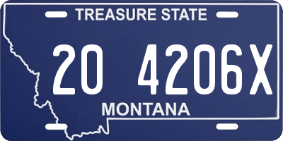 MT license plate 204206X