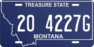 MT license plate 204227G